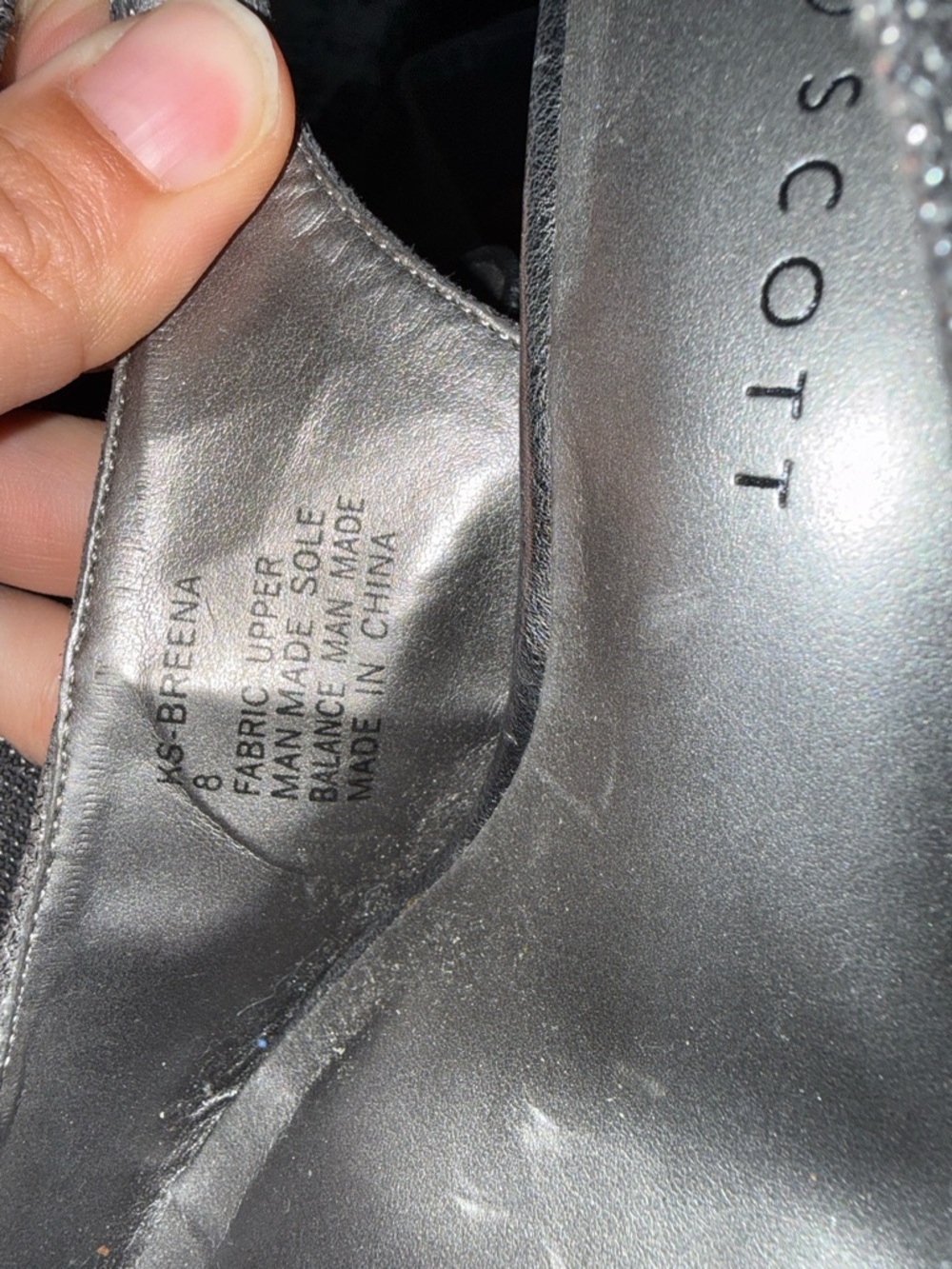 Karen Scott Silver Slingback Heels Size 8 Beaded Peep Toe Evening Dress Shoes - Picture 9 of 9